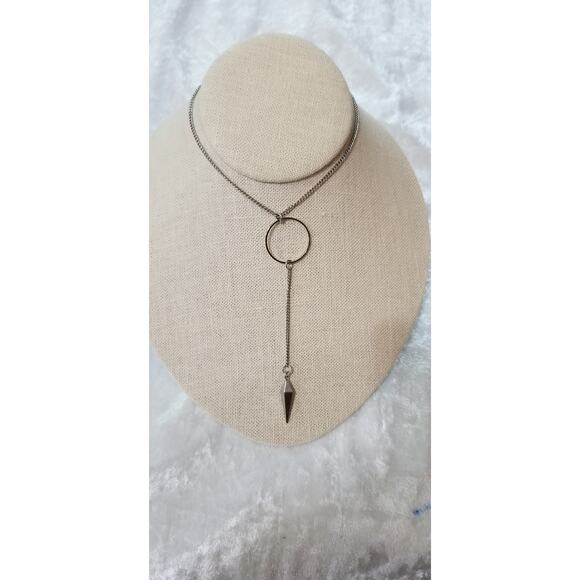 32" Silver tone slide necklace w/4 1/2" drop 1.1560 - Picture 3 of 9